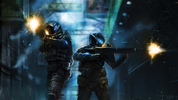 Two soldiers firing weapons in Blacklight Retribution 4K