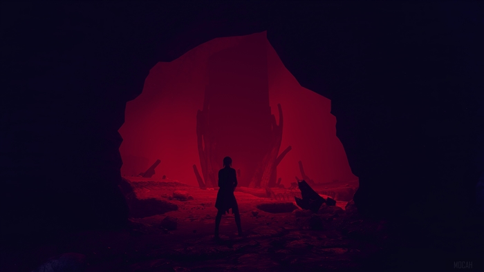 Jesse Faden from Control in a red cave 4K