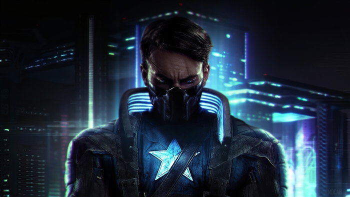 Cyberpunk Captain America 4K