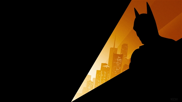 Batman Silhouette over Cityscape 4K