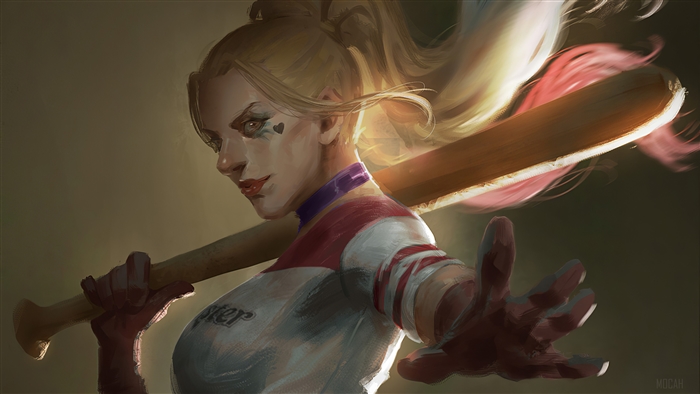 Harley Quinn with a baseball bat