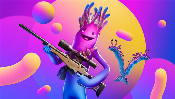 Jellie Fortnite Character with Sniper Rifle 4K