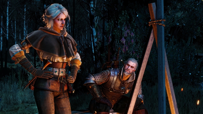 Ciri and Geralt from The Witcher 3 Wild Hunt 4K