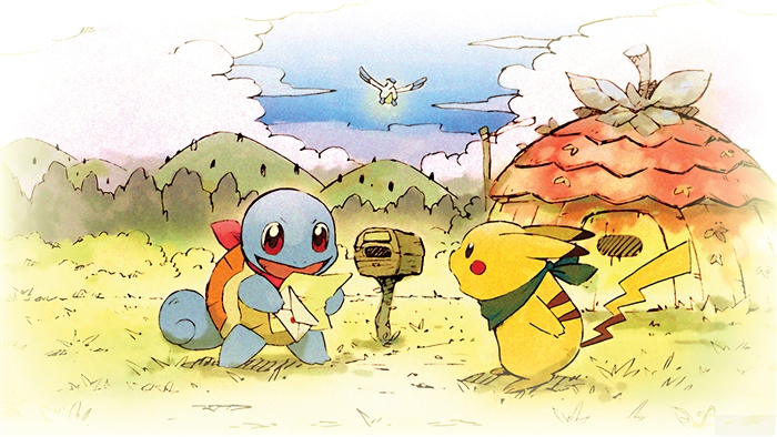 Squirtle and Pikachu in Pokemon Mystery Dungeon 4K