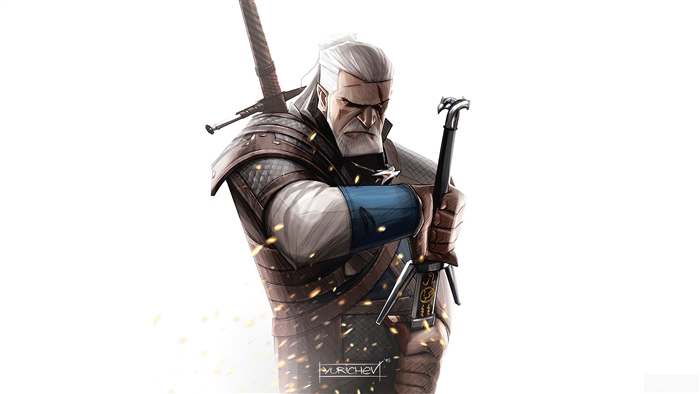 Geralt of Rivia from The Witcher 3 Wild Hunt Fan Art 4K