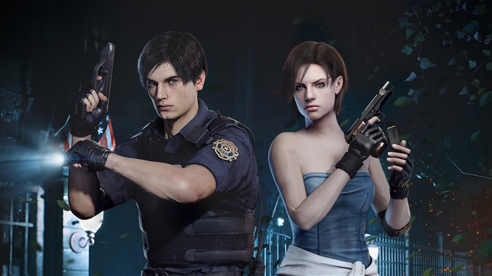 Leon and Jill from Resident Evil 4K