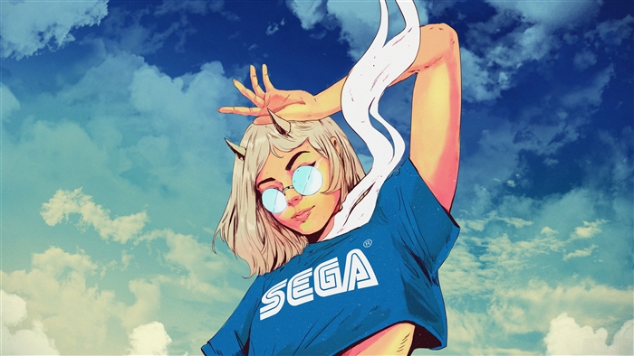 Sega Girl with Horns and Glasses