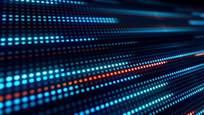 Abstract Blue and Orange Dots Lines 4K