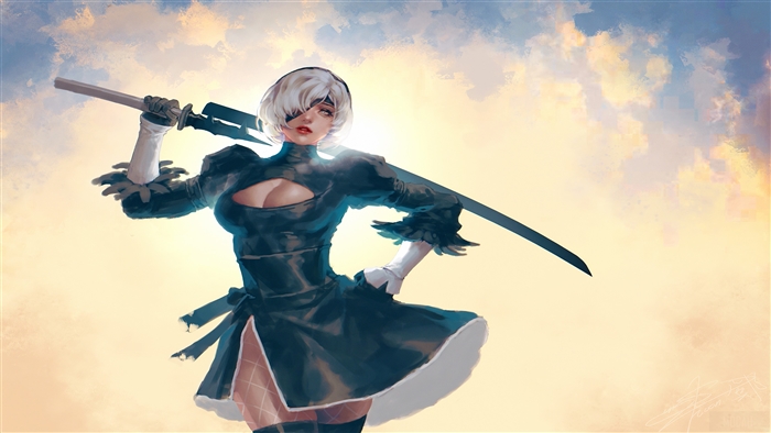 2B from Nier: Automata 4K
