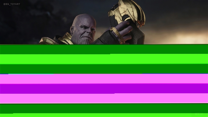 Thanos holding his helmet 4K