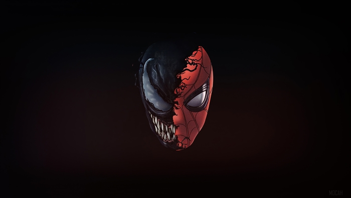 Spider-Man and Venom mask 4K