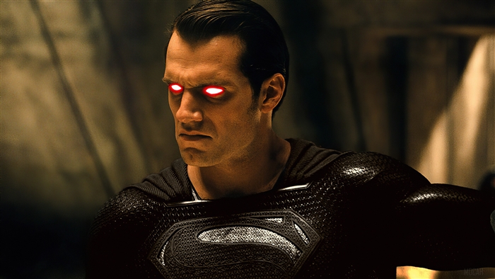 Superman from DC Comics with red eyes