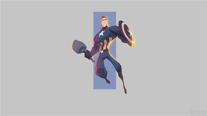 Captain America with Mjolnir and Shield 4K