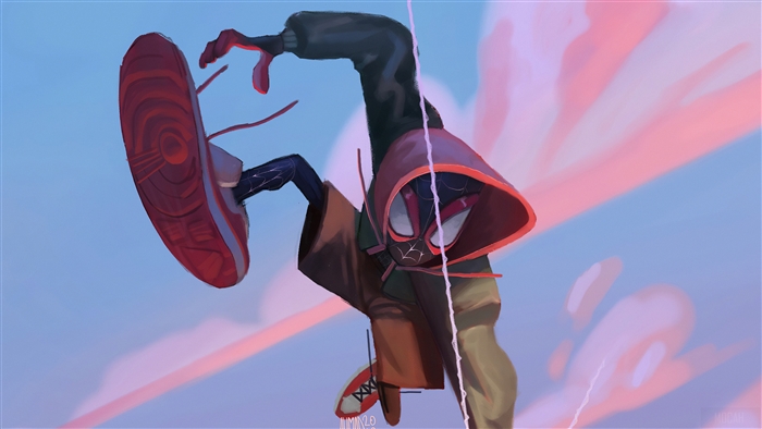 Miles Morales from Spider-Verse Sketch 4K