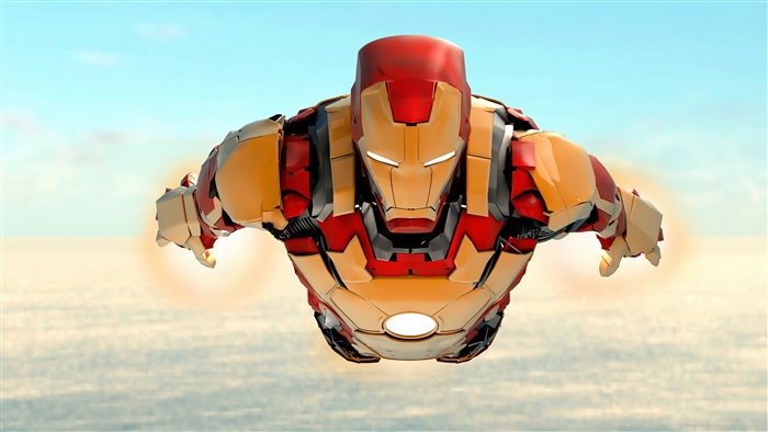 Iron Man flying in the sky 4K