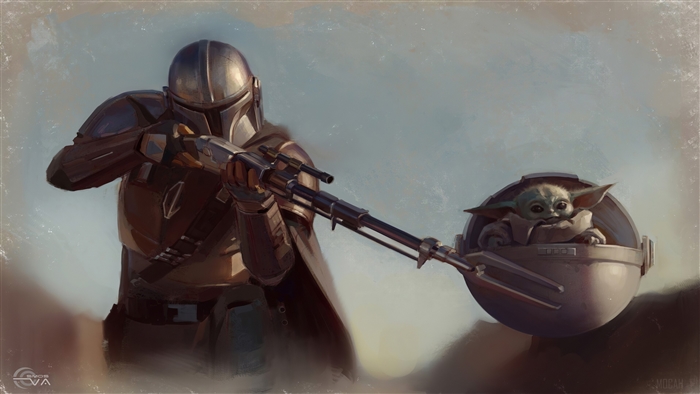 The Mandalorian and Grogu from Star Wars 4K