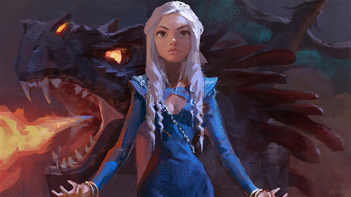 Daenerys Targaryen With Dragon Art