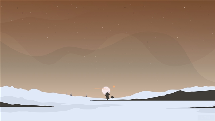 The Mandalorian and Grogu Minimalist Art 4K