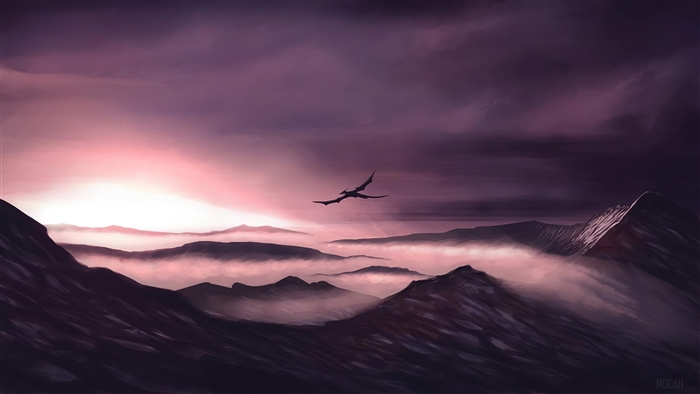 Dragon Flying Over Mountains 4K