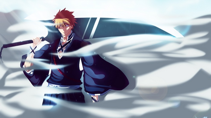 Ichigo Kurosaki from Bleach with a large sword