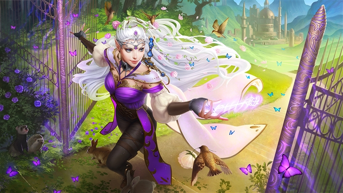 Elf Sorceress in a Magical Garden 4K