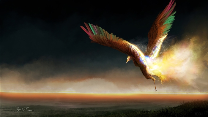 Neon Phoenix Ascending in 4K
