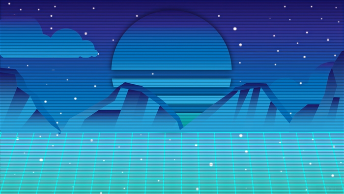 Retro Mountain Scenery