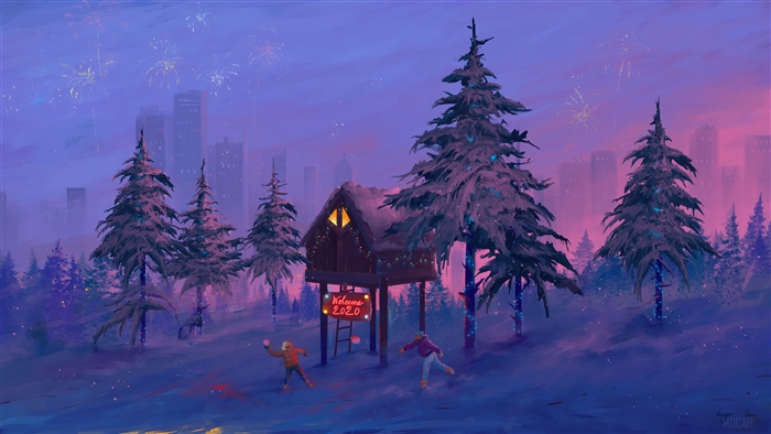 Welcome 2020 New Year Snow 4K