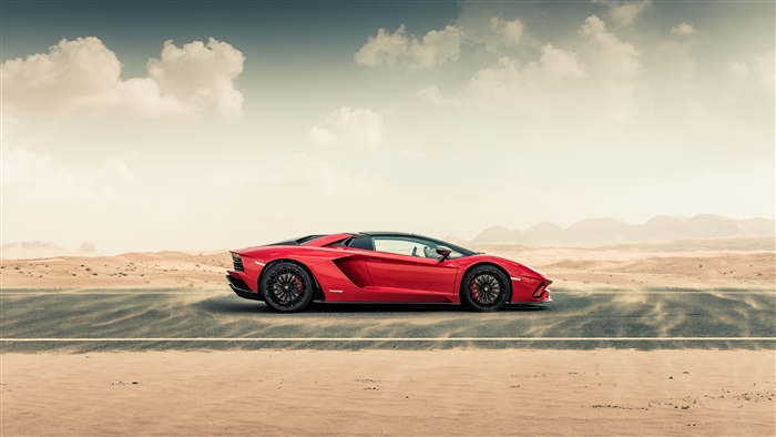 Red Lamborghini Aventador S Roadster 2020 4K