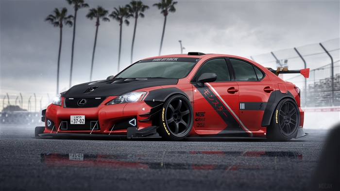 Red Lexus IS F Sport 4K