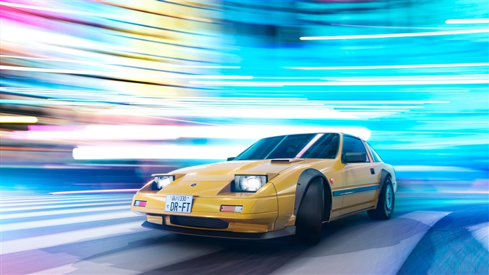 Yellow Nissan 300 ZX 4K