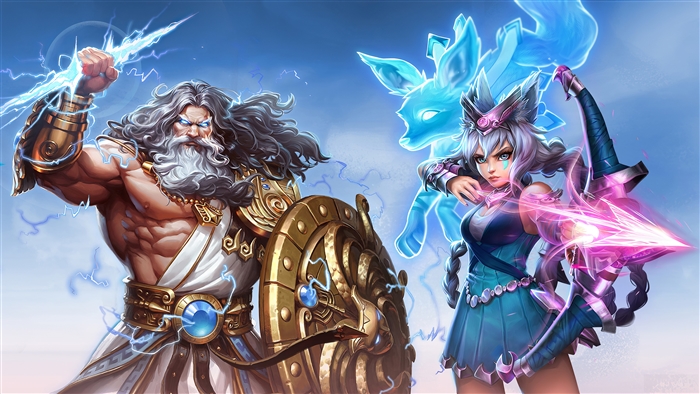 Zeus and Skadi from Smite
