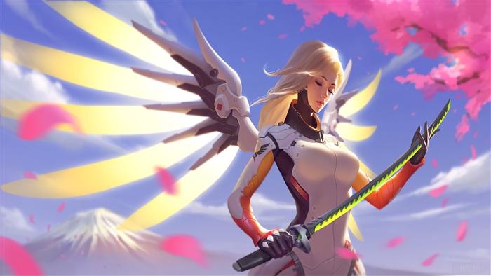 Overwatch Mercy with Genji's Sword 4K