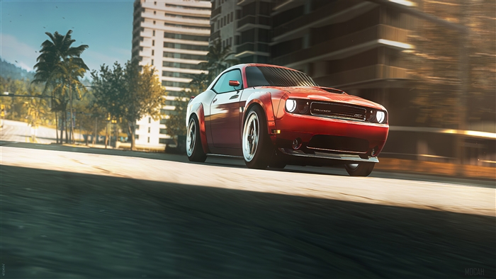 Red Dodge Challenger from Need For Speed Heat 4K