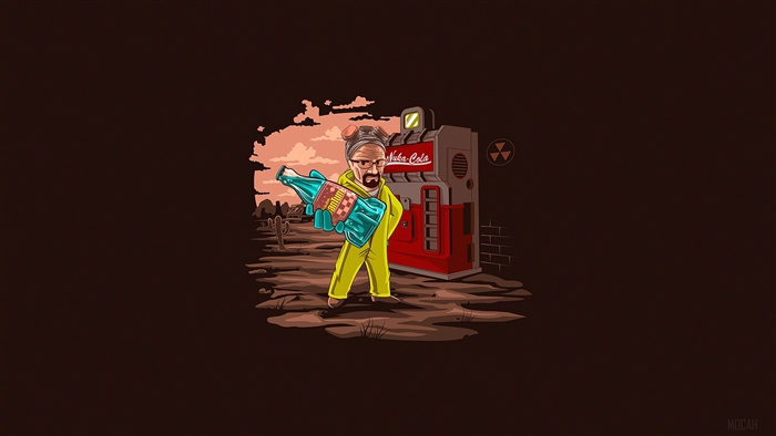 Walter White from Fallout holding Nuka-Cola