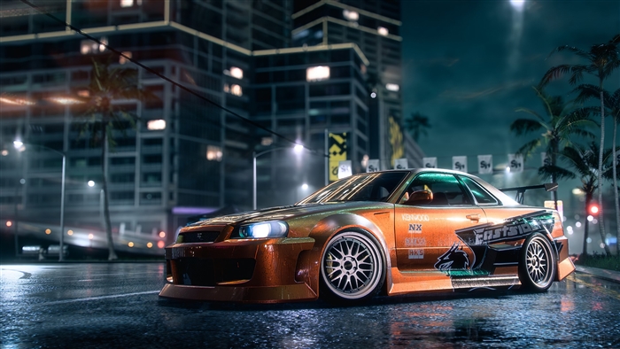 Orange Nissan GTR 4K