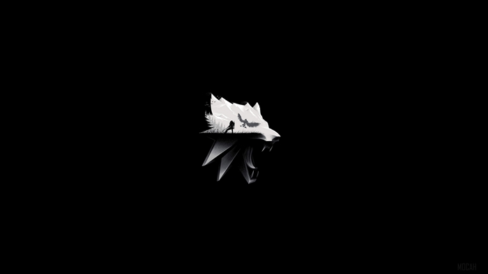 The Witcher Wolf Head Symbol 4K