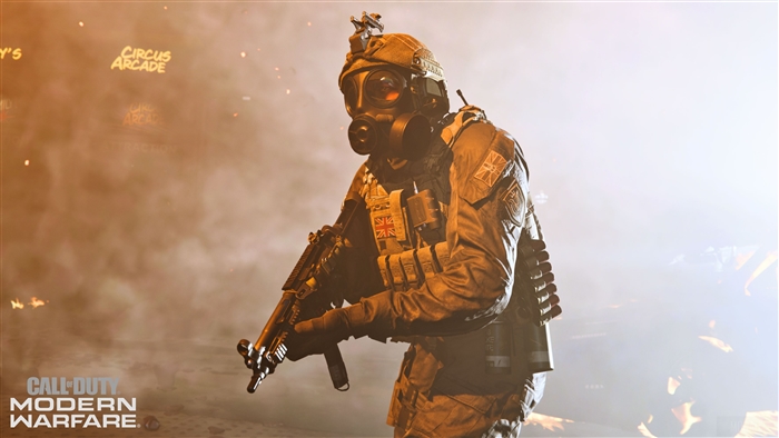 Call of Duty Modern Warfare soldier with gas mask
