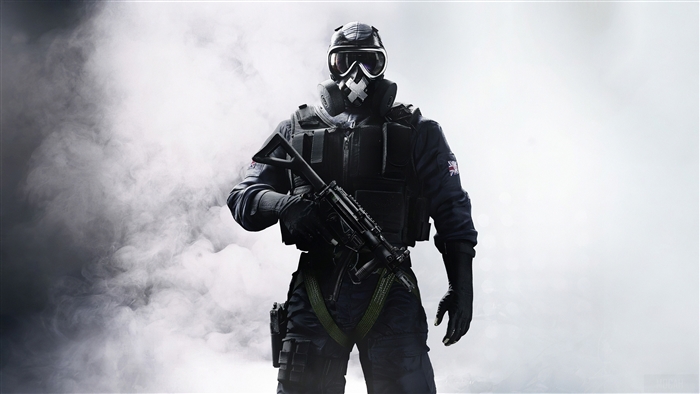 Soldier from Rainbow 6 in smoke 4K