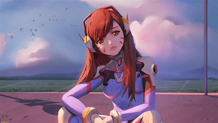 D.Va from Overwatch fan art 4K