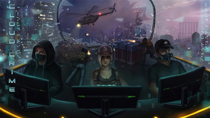 Cyberpunk Hackers in a Cityscape 4K