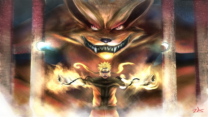 Naruto and Kurama from Naruto 4K