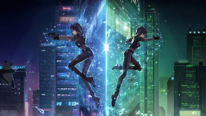Two anime girls in cyberpunk city 4K