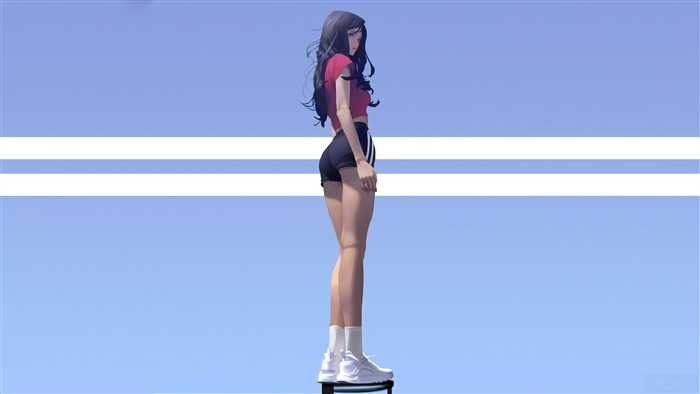 Anime Girl in Athletic Wear 4K
