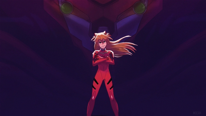 Asuka Langley Soryu from Evangelion and Unit 02 4K