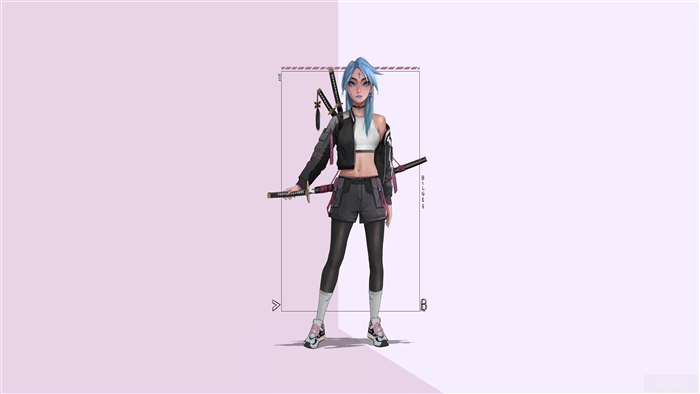 Girl with Katanas 4K