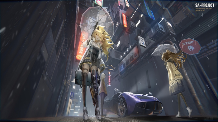 Anime Girls in Hong Kong City 4K