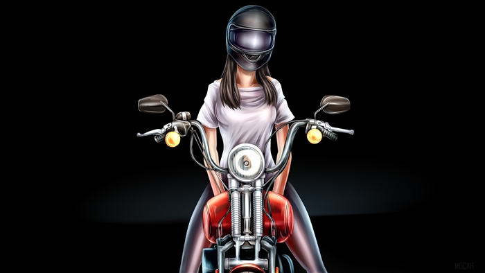 Biker Girl Digital Art