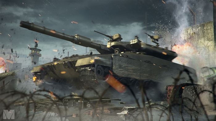 Tank in a warzone