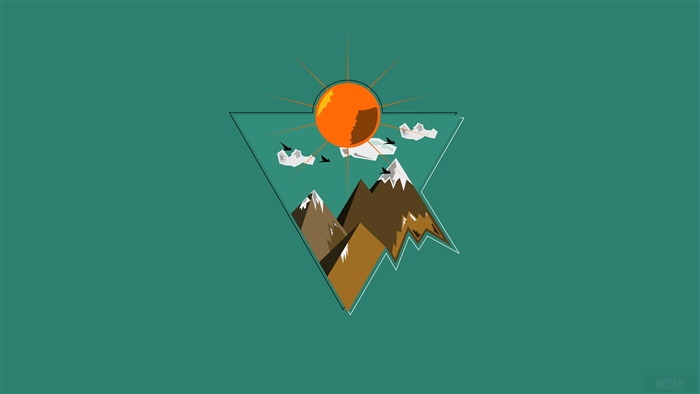 Minimalist Mountain Sunset Triangle 4K